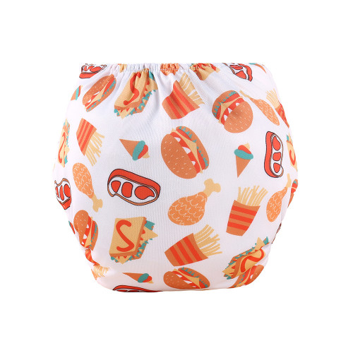 Re-usable Diaper For Baby | Waterproof Baby Diaper| Hamburger-Printed -0-1.5 Year