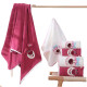 Strawberry Bear Bath Towels High Dense Coral Velvet Absorption | Red Color | Big Size 20x55 Inch | Face Towel + Bath Towel
