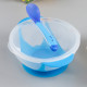 Baby Suction Cup Bowl with Warm Spoon - Training Bowl Set-Yellow Color