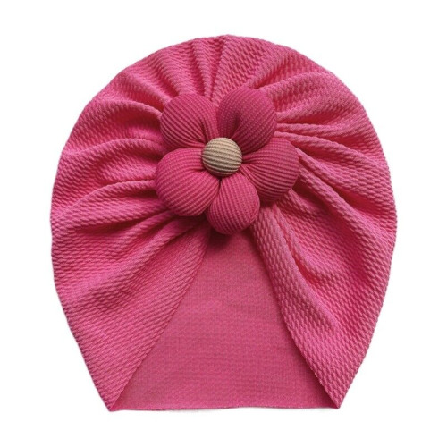 Cute Flower Baby Girl Indian Hat Solid Color Newborn Infant Cap Hair Accessories | Color C