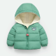 Cozy Up in Style: Children's Velvet Fleece Winter Down Jacket in Pea Green