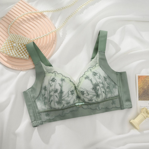 Lace Straps Adjustable Bra | Magnetic Underwear for Women | Lotus Pond Green Color