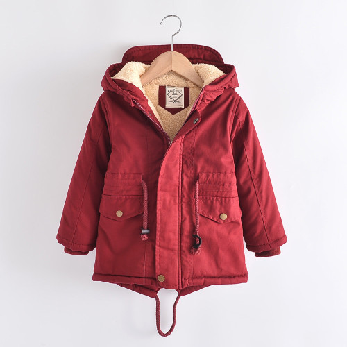 Winter Warm Down Jacket With Hood | Cotton & Thick Filling | Red Wine Color 2-4 Year