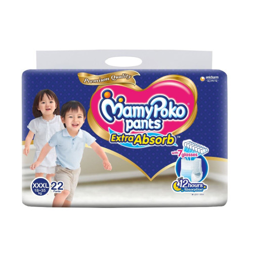 MamyPoko Pants Baby Diaper Extra Absorb (18-35Kg) - XXXL 22pcs