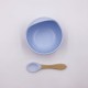 Food Graded Silicon Suction Bowl With Wooden Spoon-Lokkisona-bangladesh