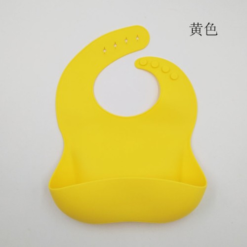 Silicone High Quality Waterproof Baby Feeding Bibs | With Catcher Pocket | China | Yellow Color