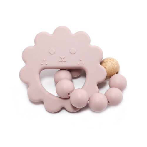 Silicone Flowered Teether Bracelet - Leather Pink Color