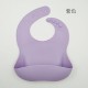Silicone Stylish Waterproof Baby Feeding Bibs with Handy Catcher Pocket - Elegant Purple Hue | Lokkisona