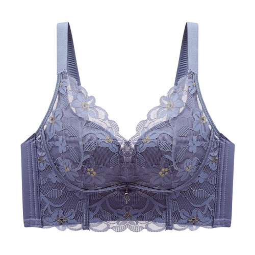 Push Up Confidence Bra With Steel Ring - Blue color
