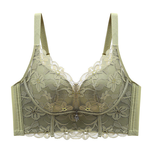 Push Up Confidence Bra With Steel Ring - Green color