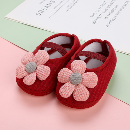 0-12 Months Baby Casual Shoes Soft Breathable Toddlers Kids Flats Shoes Anti Slip Baby Girls Shoes Crib | Red Color